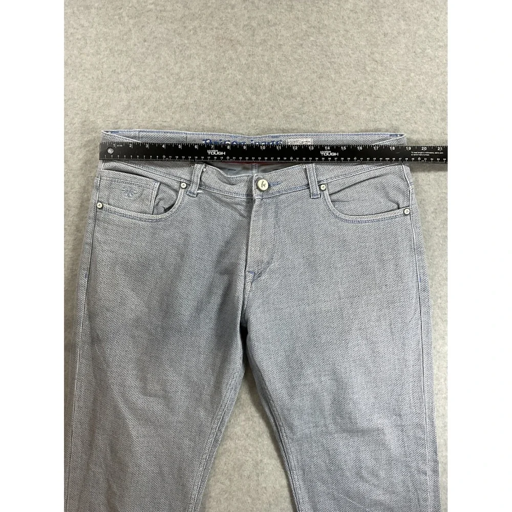 Poison Jeans Berlin Fit Slim Leg Low Rise Blue Textured Denim Mens 38x28 1758